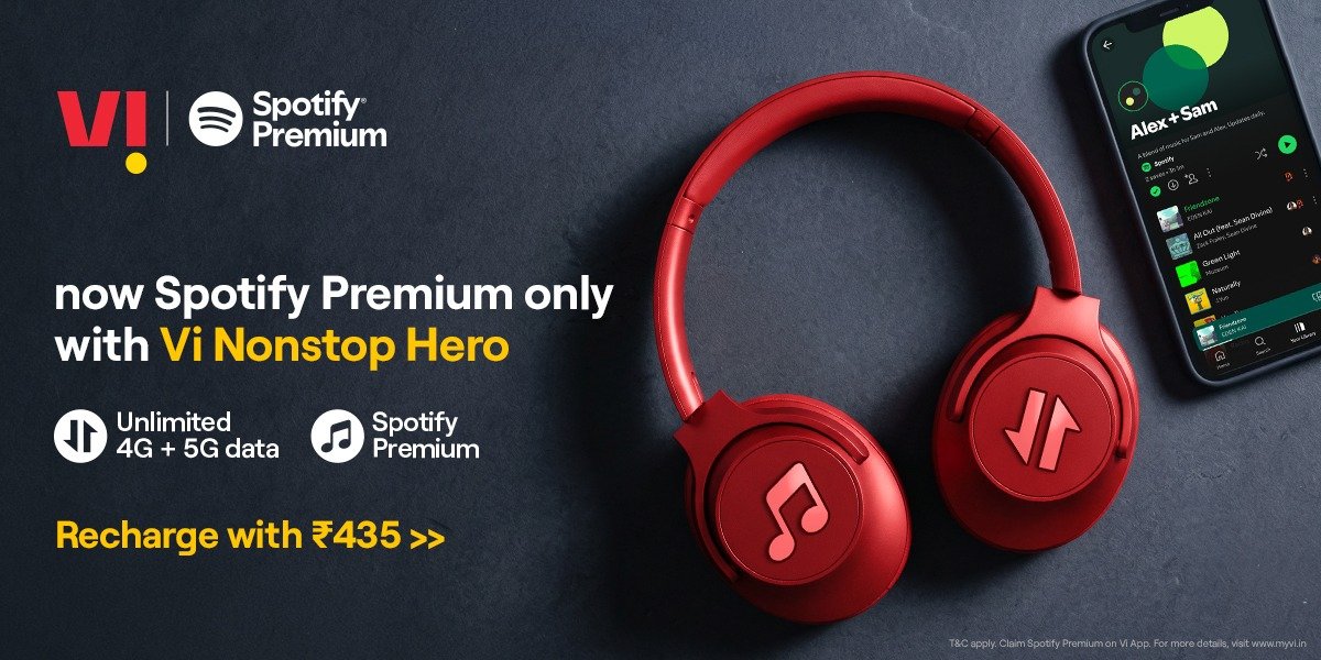 ViNewsOfficial's tweet photo. We are excited to bring #SpotifyPremium to #Vi prepaid users through select recharge plans at no extra cost. Enjoy ad-free music, offline downloads, high-quality audio, along with voice, data and entertainment benefits, all in a single recharge!
For more details, visit: https://t.co/mIttR3G0B9
@spotifyindia #Vi #Prepaid #Entertainment #Music