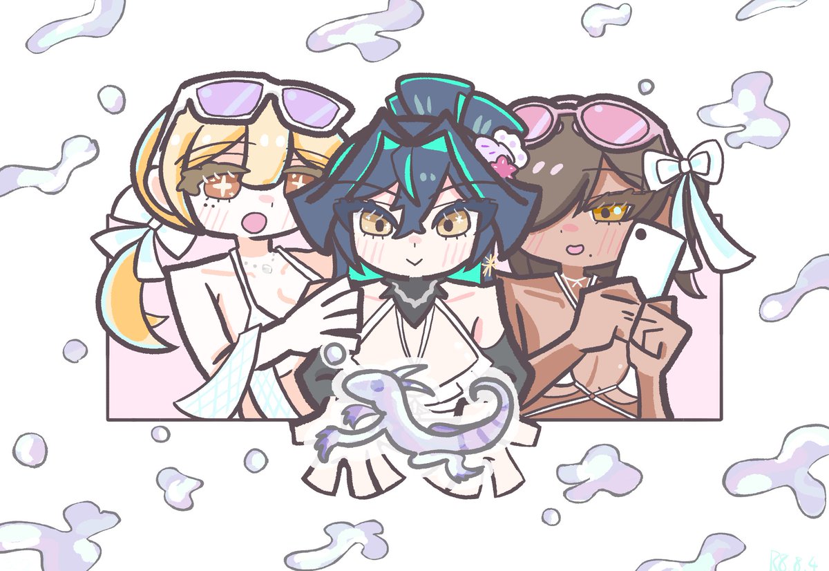 352_kach_koch's tweet photo. 水着～ #NIKKEfanart #NIKKE https://t.co/pvbCRJ54rr