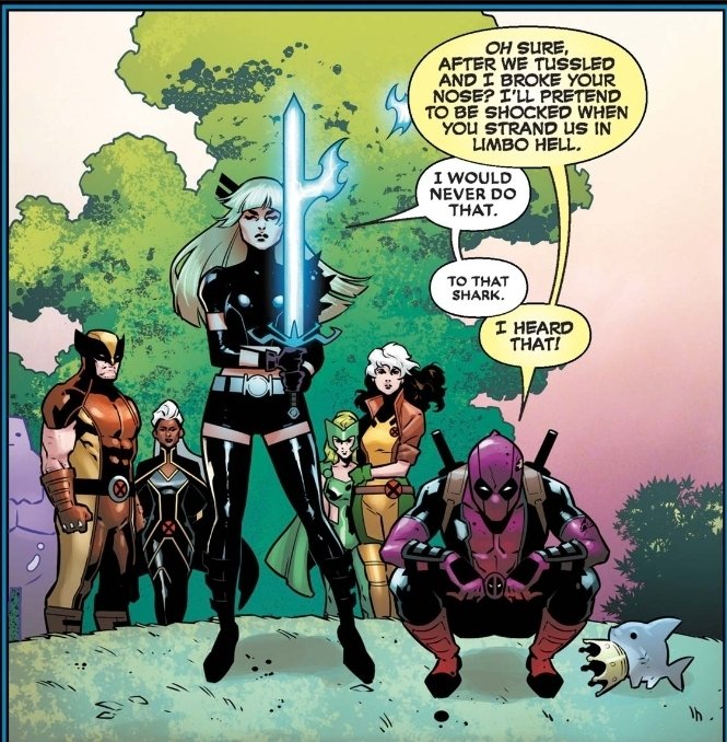 steppingdisks's tweet photo. Magik met Jeff the Shark six years ago this week. (Deadpool #6) https://t.co/Vnrp9VzdYb