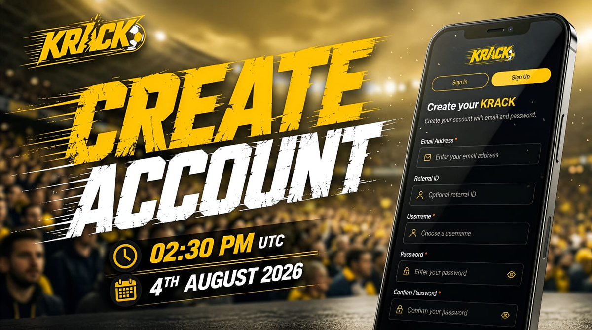 OK_OmarKhan's tweet photo. THE FIRST STEP TO YOUR BLOVE FUTURE STARTS TODAY! ⚽🔥

Every great victory begins with a single move... and for the BLOVE Community, that move is creating your KRACK account! ❤️

✅ Learn how to create your KRACK account step by step.
✅ Understand how KRACK helps the BLOVE community encash old BLV.
✅ Discover how KRACK is building a stronger wealth generation ecosystem for everyone.

🎙 LIVE MEETING WITH MR. OMAR KHAN
📌 Topic: Create Account 
📅 Date: 4th August 2026
🕝 Time: 02:30 PM UTC

🇮🇳 India: 08:00 PM
🇵🇰 Pakistan: 07:30 PM
🇧🇩 Bangladesh: 08:30 PM

Join Zoom Meeting
https://t.co/AYtP18tJFs

Meeting ID: 862 9490 3621
Passcode: 730750

Be there. Learn first. Act first. Grow first.