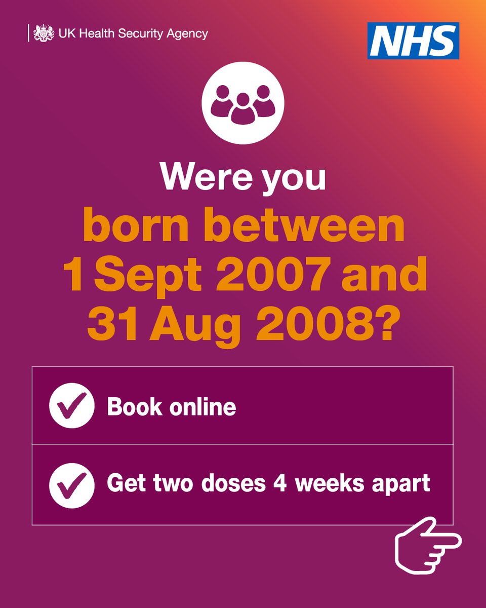 UKHSA's tweet photo. 🫵 Eligible for the MenB vaccine? You can get yours now!

🔗 Find out more: 
https://t.co/xheAAyGK1U https://t.co/V3AwcZrk1E