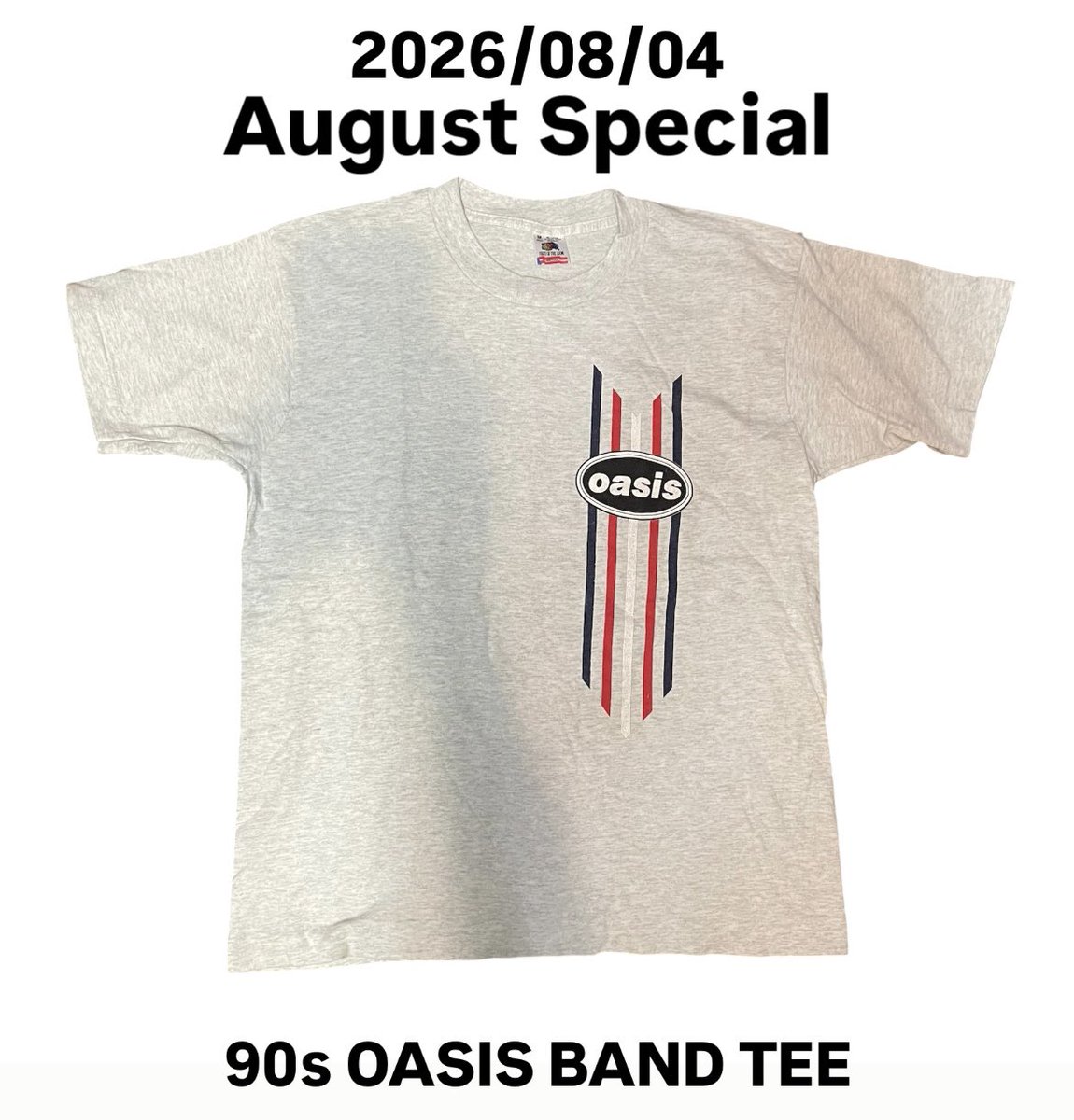 potbound3006's tweet photo. 2026/08/04

August Special

90s OASIS BAND TEE

画像では影が写っていますが
実際ダメージや汚れのない
美品の一枚です！

人気のオアシスです
お探しだった方はぜひっ！

みすた https://t.co/GKkFjFOvsz