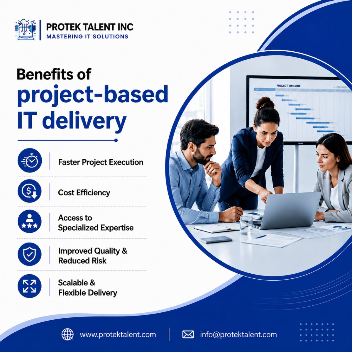 protektalentinc's tweet photo. Project-based IT delivery helps businesses accelerate implementation and access specialized talent for successful project execution.

🌐 https://t.co/NlbP6iIDhV
📧 info@protektalent.com

#ProtekTalentInc #ITSolutions #ProjectManagement #TechnologyImplementation https://t.co/2pwnPjAa0J