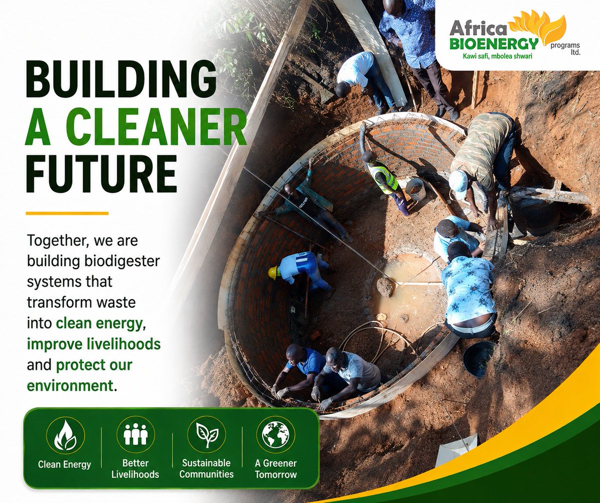 KBiogas's tweet photo. The Holistic Medium-Scale Biodigester Construction Training is underway!
Participants from Baringo, Kisumu, Uasin Gishu, Trans Nzoia, Bomet, Kericho, Kisii, Kakamega, and Nandi are sharpening their skills in commercial biodigester construction.
Through practical learning and technical excellence, ABPL is empowering local experts to deliver quality renewable energy solutions that support sustainable agriculture, green jobs, and climate resilience across Kenya.
Together, we're building the future of clean energy.

#ABPL #ABCKenya #RenewableEnergy #Biogas #CleanCooking #ClimateAction #GreenJobs #NandiCounty #Kenya #SustainableDevelopment