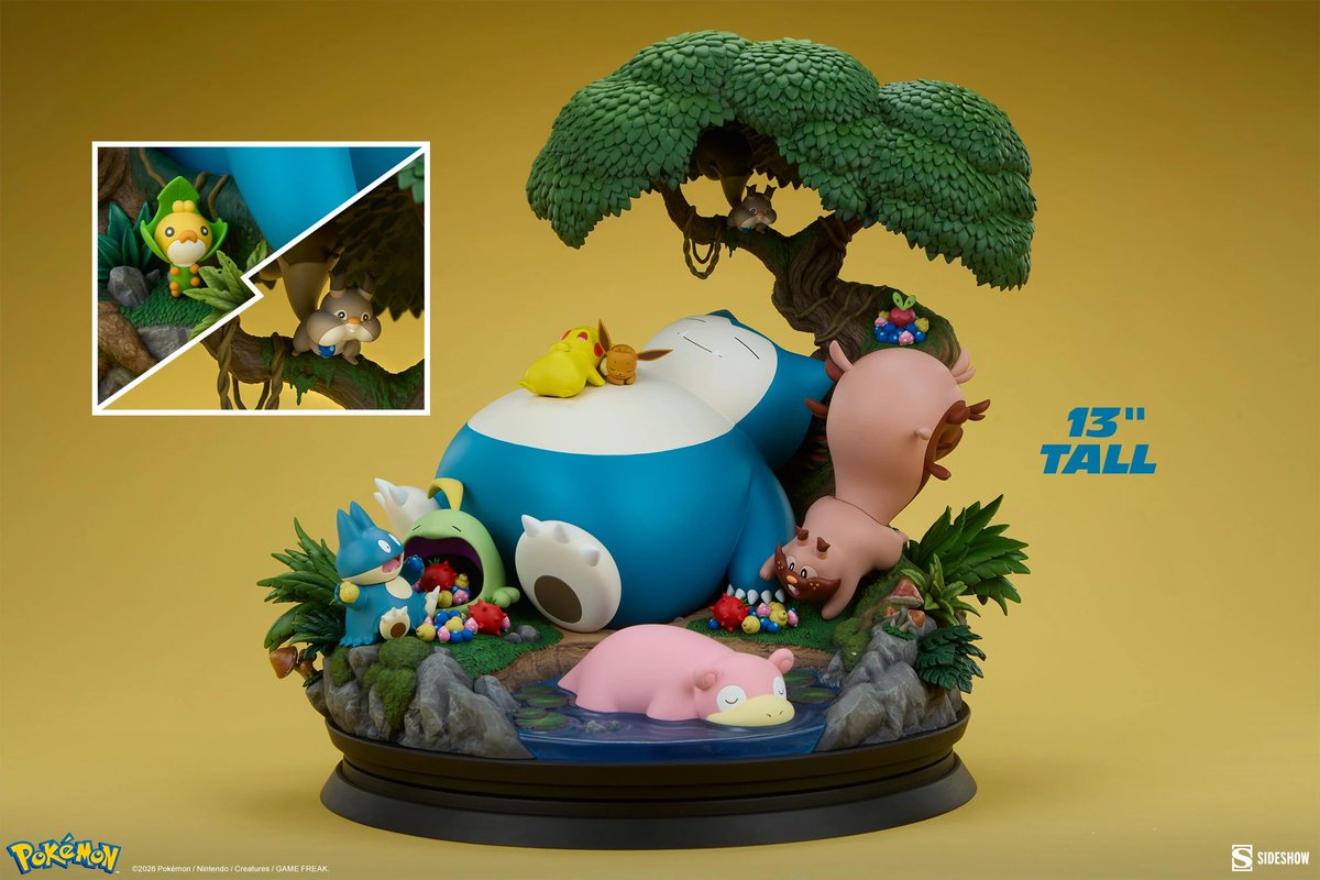 Pokekalos's tweet photo. Un nouveau Diorama Pokémon × Sideshow avec Ronflex et d'autres Pokémon sortira au 3ème trimestre 2027. Il faudra compter sur un peu plus de 600 € https://t.co/kaBCBCyRJn