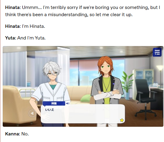 cootpancake's tweet photo. kanna is possibly the funniest person in all of ensemble square https://t.co/k0wOTn8HJs