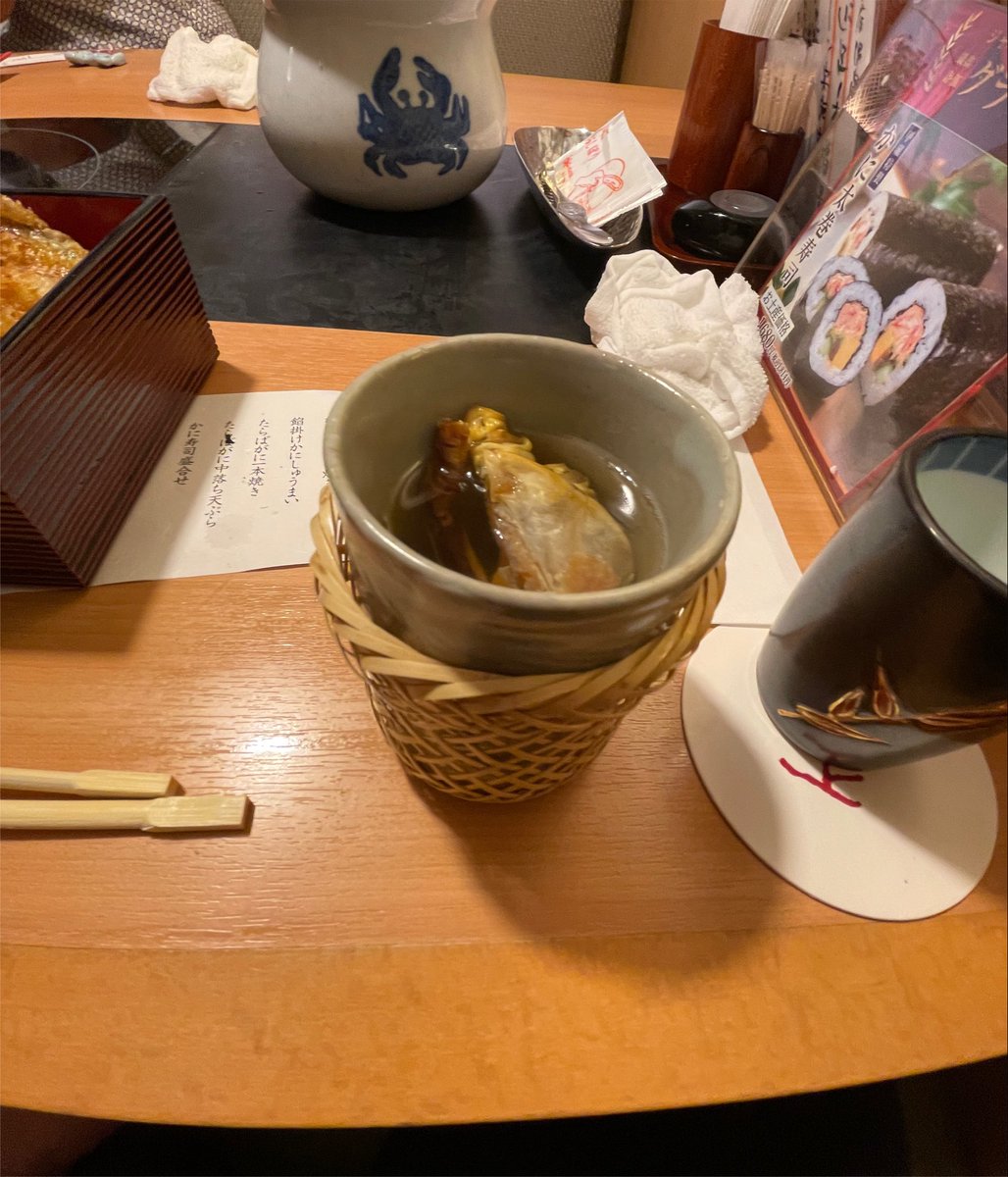 fromfandayo's tweet photo. 蟹うまし
カニ酒すっごい蟹のいい匂いがぶわっ https://t.co/kxzXvkxIe7