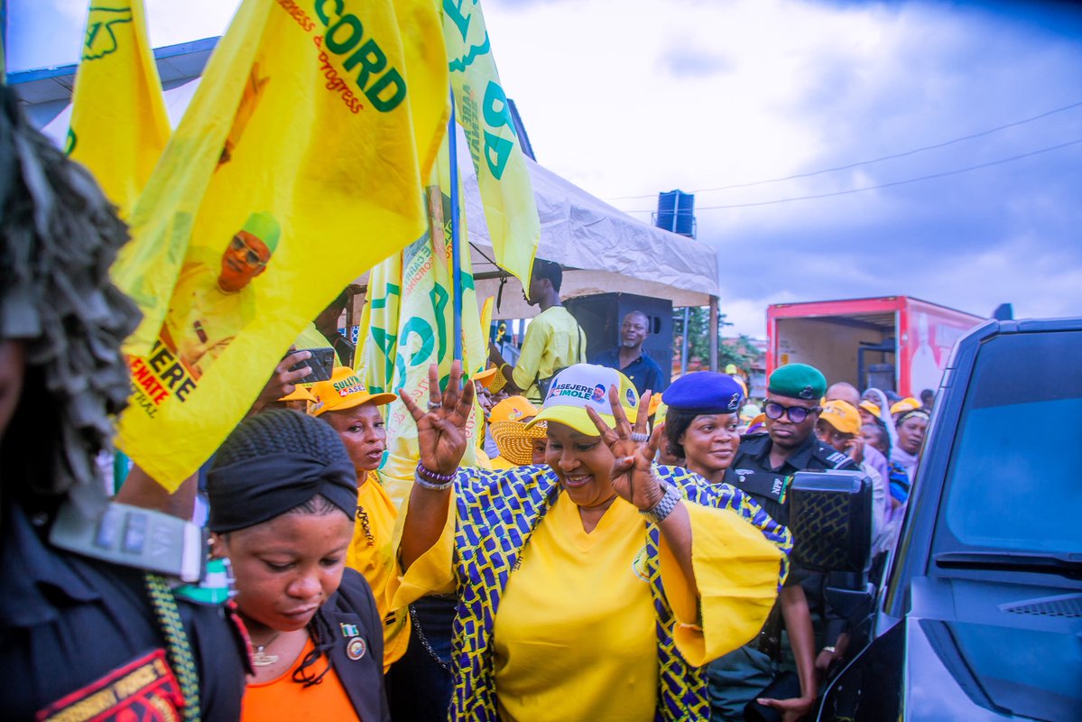 TitilolaAdeleke's tweet photo. Yesterday, I had the pleasure of joining my darling husband, His Excellency, Senator Nurudeen Ademola Jackson Adeleke, the Executive Governor of Osun State, at the re-election campaign rally in Olorunda Local Government Area.

It was heartwarming to witness the overwhelming love, enthusiasm, and unwavering support of our people. Your presence and commitment reaffirm our shared belief in a greater and more prosperous Osun State.

I sincerely appreciate the good people of Olorunda local government for the warm reception and steadfast support. Together, let us continue on the path of progress, development, and inclusive governance.