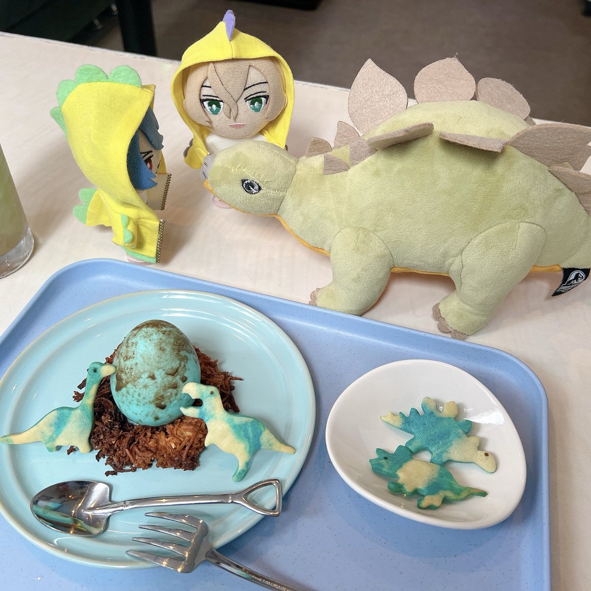 jam__vanilla's tweet photo. 恐竜カフェに行ってきたでおじゃ🦖🦕

クッキーがかわいくて🦕🦖全種のせにしてもらったでおじゃ～💕💕 https://t.co/QFj42wGZXX
