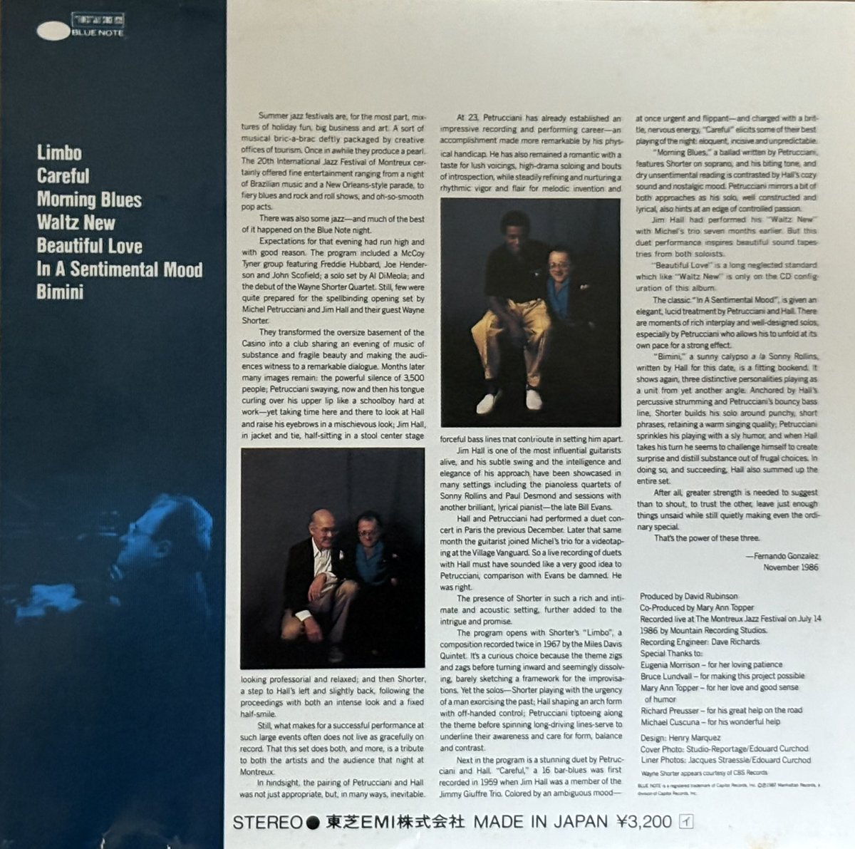 OM7341861341855's tweet photo. IN A SENTIMENTAL MOOD/Michel Petrucciani https://t.co/SH5mTN1r5B
M.ペトルチアーニのデュオ作を聴いてきて、自分にとっては大事なこのモントルーのLiveアルバムを聴き冷たい珈琲でも。
"POWER OF THREE"/Michel Petrucciani(1986年7月録音)
#MichelPetrucciani
#JimHall
#WayneShorter
#音楽三昧 https://t.co/dJtVM4WNat