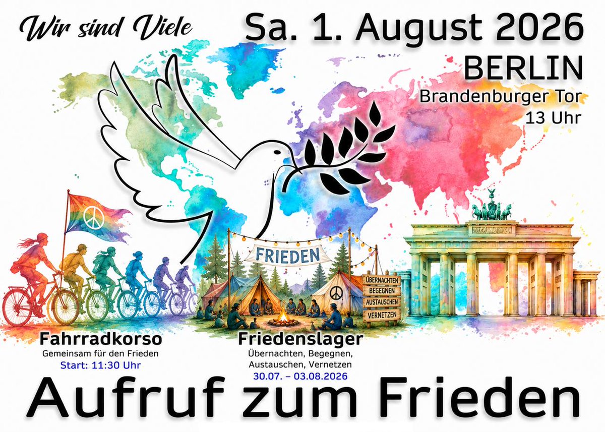 Pri_vater's tweet photo. 01.08.2026 - Aufruf zum Frieden - Demo am Brandenburger Tor - Berlin

Odysee  (https://t.co/Twd19lNvD5)| Rumble (https://t.co/EdVrjCxH7b) https://t.co/kXWo0vc3vc