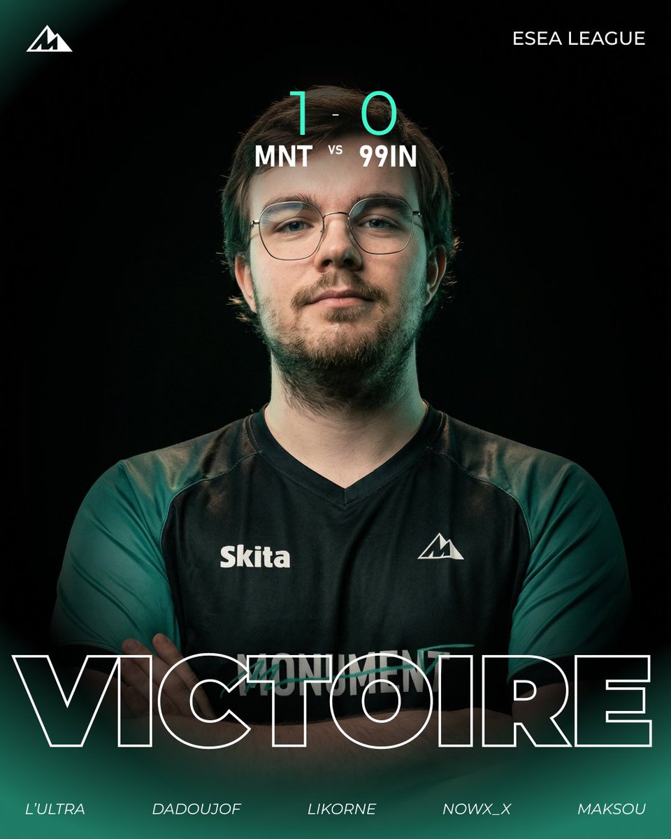 MonumentEsport's tweet photo. ESEA S58 - CS

Les Allemands de 99in5 ont déclaré forfait, ce qui nous permet de décrocher une 7e victoire à la mi-saison ! https://t.co/IfAo1TbvIq