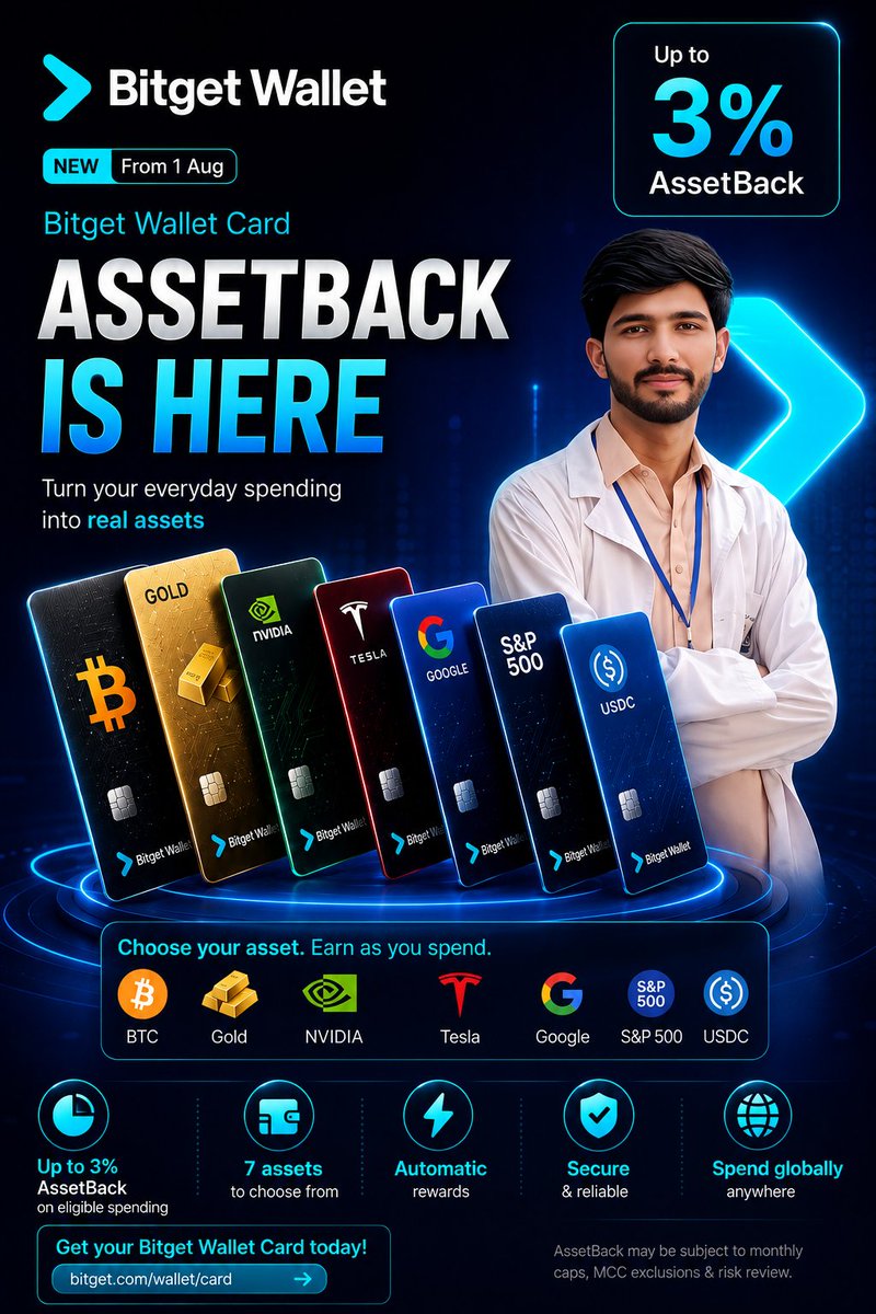 ShahbazJaa57489's tweet photo. Bitget Wallet Card
3% Cashback 😱
With the new #BitgetWallet Card, earn up to 3% AssetBack in BTC, Gold, US Stocks, ETFs, or USDC on eligible purchases.
Joining Link
https://t.co/iD3VYzJusD
#BitgetWalletAssetback
@bitget @BitgetWalletFam @BitgetPak @BitgetPak https://t.co/VvD13Phtjs