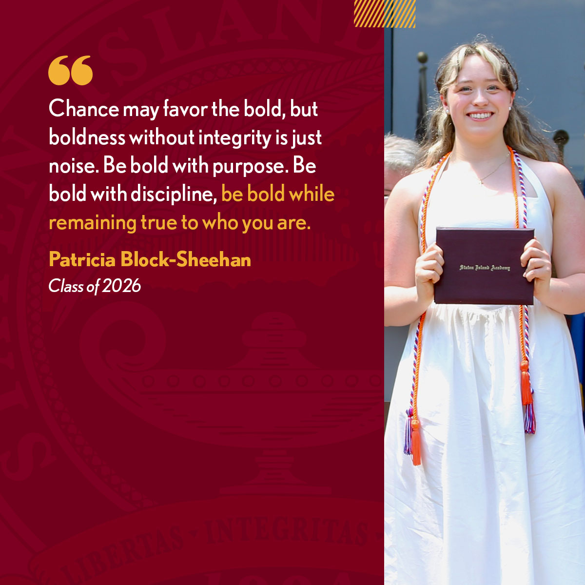 SI_Academy's tweet photo. Patricia Block-Sheehan
Class of 2026 https://t.co/W8jVS5JBhB