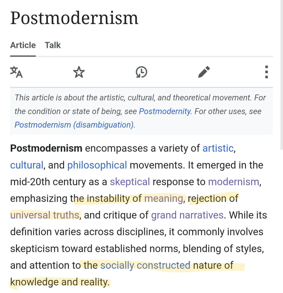 HighestVirtues's tweet photo. @Quizzmo2 @piskooooo @coupconnoisseur @ObtainerOf It is a matter of definition that post-modernism rejects objectivity.

It is not uncommon to hear it claimed that only blacks can speak on racism. I.e., the objective reality of racism, which is observable by anyone, matters less than the subjective experience of it by blacks. https://t.co/ctTn7hweJZ