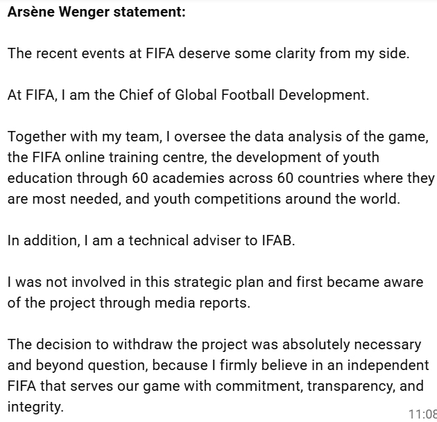 martynziegler's tweet photo. BREAKING: Arsene Wenger says decision to withdraw World Cup sell-off plan "absolutely necessary" https://t.co/fAkMloRDSU