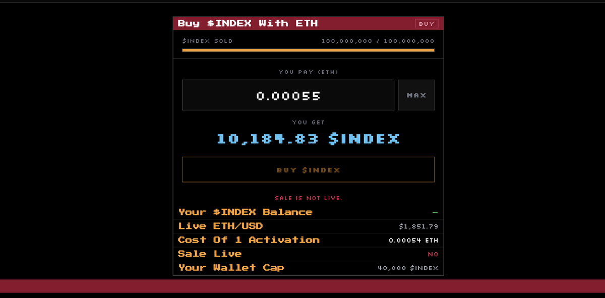 indexbrokers's tweet photo. $INDEX update.

100,000,000 / 100,000,000 sold. The sale is over.

28,180,000 $INDEX burned permanently getting there.

Team and treasury allocations are now locked on-chain via vesting - verifiable, not just promised.

DexScreener profile is live and verified. https://t.co/fLudROJWI2