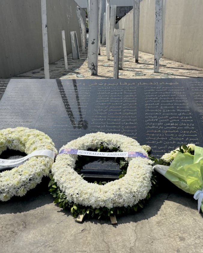 EUinLebanon's tweet photo. EU Ambassador Sandra De Waele attended a commemoration of the Beirut port explosion, alongside the families of the victims. Six years on, we welcome recent progress in the case and continue to call for truth, justice, and accountability. https://t.co/MftRdQbSVD
