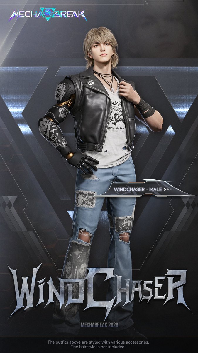 MechaBREAK's tweet photo. 🏙️ The wind tears through the streets, past every untamed gaze.
Tonight, we don't slow down—in the name of freedom, ride against the current.

✨ New limited-time Outfit Set: Windchaser hits the Shop soon!

Use Corite to grab individual pieces, or get the full set at 20% off!

#MechaBREAK #MechaBREAKSeason5