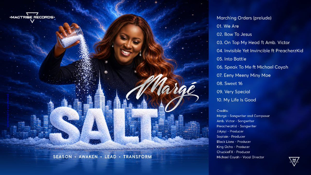 Fabulous__Jr's tweet photo. Collaborations with Amb. Victor, PreacherzKid, and Michael Coyah make this project even more exciting. Looking forward to hearing the beautiful sound @sheismarge_ has created. #MargeSALT https://t.co/NeH6fO5bRr