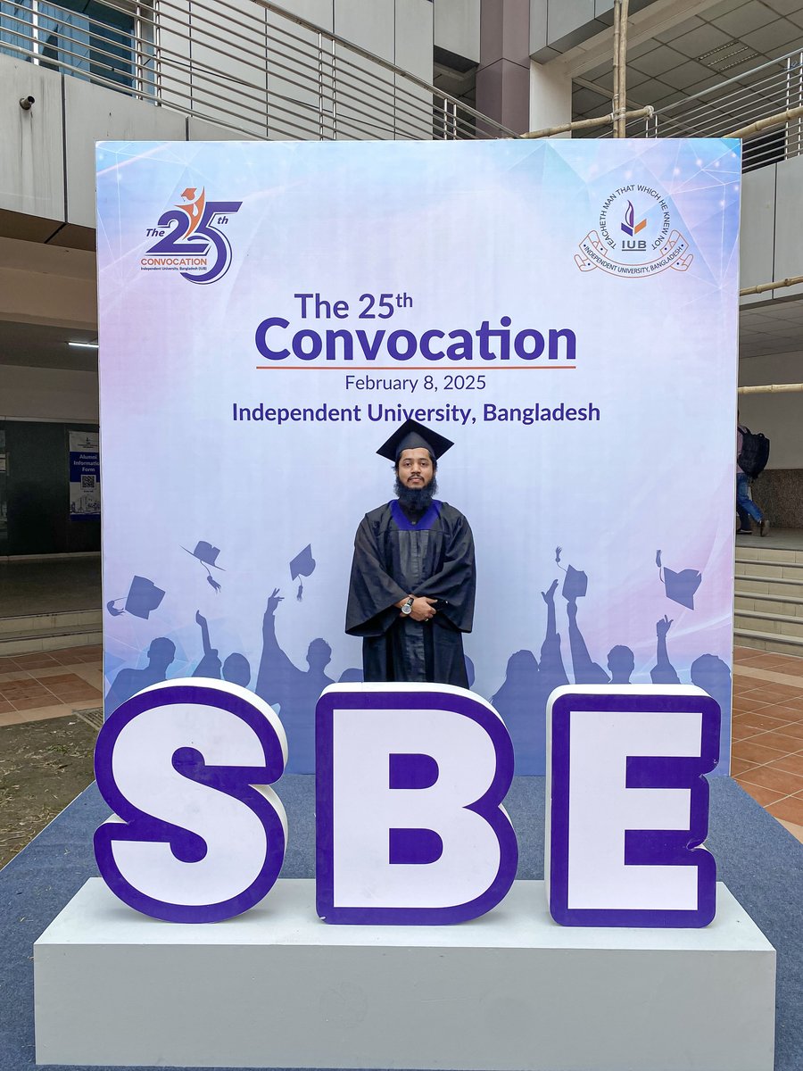SanimDesigns's tweet photo. Looking back at IUB's 25th Convocation (2025)!

Proudly wrapped up my degree with a Major in MIS &amp; Minor in Marketing from SBE. Grateful for the journey as I keep bridging tech and business strategy!

#IUB #SBE #Convocation2025 #MIS #Graduation https://t.co/ijzwTgyltW
