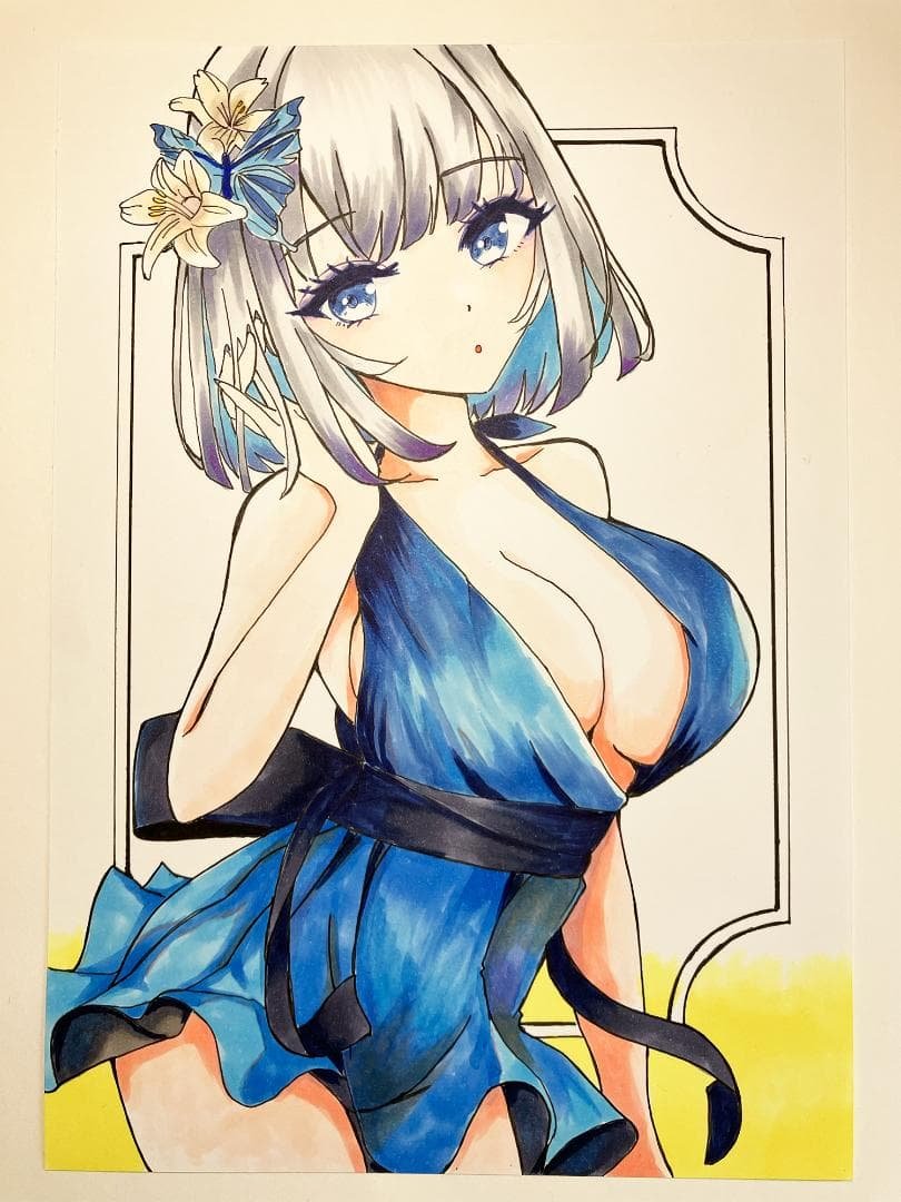 funny_french's tweet photo. アナログイラストNo.20✨

青いワンピースの女の子
爽やかなカラーで描いてみました✒️

夏休みとってました😅
今回もコピックオンリーで描いております。
AI、デジ絵には再現できない
原画一点ものとなります。

#イラスト #女の子
https://t.co/SzDTzQWVGk https://t.co/uPKBF4CU5f