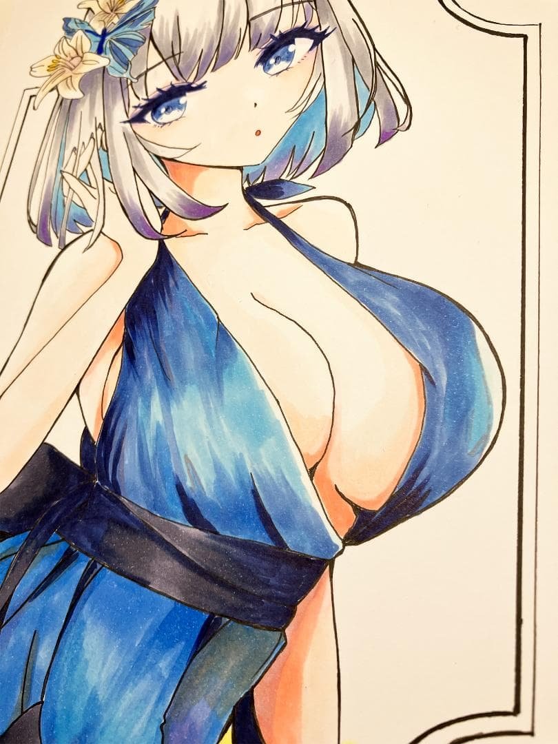funny_french's tweet photo. アナログイラストNo.20✨

青いワンピースの女の子
爽やかなカラーで描いてみました✒️

夏休みとってました😅
今回もコピックオンリーで描いております。
AI、デジ絵には再現できない
原画一点ものとなります。

#イラスト #女の子
https://t.co/SzDTzQWVGk https://t.co/uPKBF4CU5f