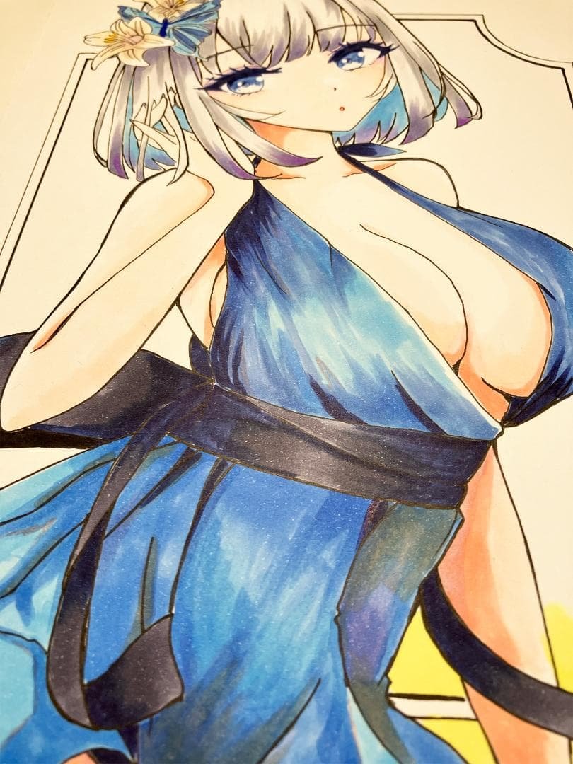 funny_french's tweet photo. アナログイラストNo.20✨

青いワンピースの女の子
爽やかなカラーで描いてみました✒️

夏休みとってました😅
今回もコピックオンリーで描いております。
AI、デジ絵には再現できない
原画一点ものとなります。

#イラスト #女の子
https://t.co/SzDTzQWVGk https://t.co/uPKBF4CU5f