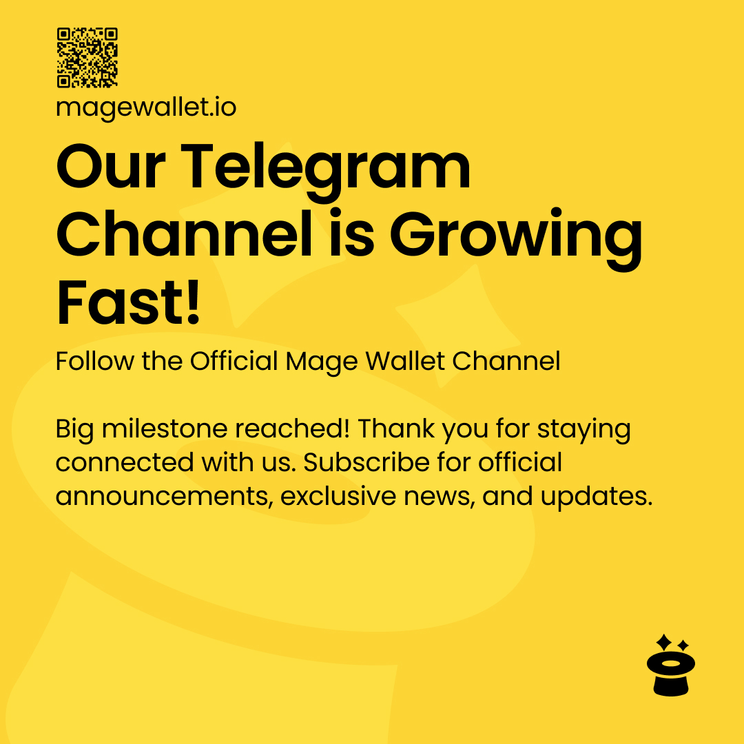 Mage_Wallet's tweet photo. Our Telegram channel is growing faster than ever! 🚀🌐

Huge thanks to all our subscribers following the Mage Wallet journey.

• Exclusive announcement drops
• Instant feature news

Subscribe to our official channel👇

🌐 https://t.co/OgqvxKcOSW

#MageWallet #Crypto #Web3 #News https://t.co/4XfIZ7UHAO