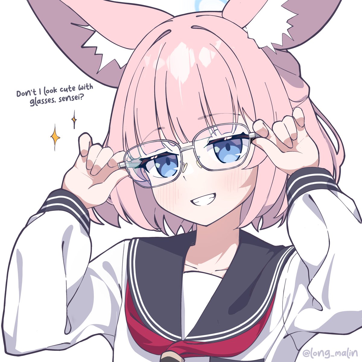 long_malin's tweet photo. Cute Niko with glasses https://t.co/qsXZMbYGTs