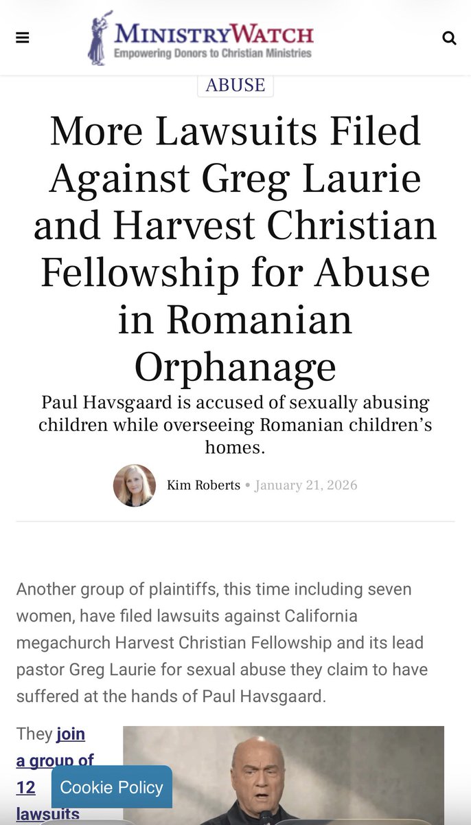 ArtifexMemor's tweet photo. FACT CHECK:

The same day @MrsErikaKirk and @tpusafaith launched their “Make Heaven Crowded” Tour, with Pastor Greg Laurie of Harvest Christian Fellowship…

The news broke that Harvest and Laurie both are currently facing MULTIPLE lawsuits alleging child sexual ABUSE and sex TRAFFICKING at children’s homes they supported in Romania. 

(per @MinistryWatch)