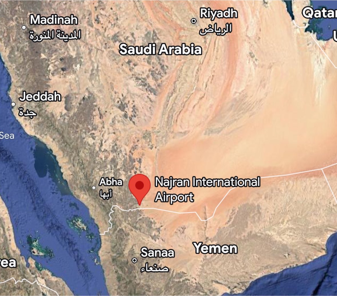 WW3_Monitor's tweet photo. THE HOUTHIS SAY THAT ATTACKED THE NAJRAN INTERNATIONAL AIRPORT IN SAUDI ARABIA NEAR THE BORDER OF YEMEN

🇸🇦🇾🇪‼️‼️‼️‼️‼️‼️‼️‼️‼️‼️‼️‼️‼️ https://t.co/Q97qMRS5wy