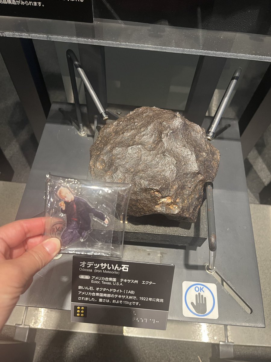 36_par_half's tweet photo. ユメキ、隕石だよ
ユメキ、お月様だよ
ユメキ、博物館だよ

夏休みは博物館が一番だよね
（撮影OKエリアです） https://t.co/PebExQCIQI