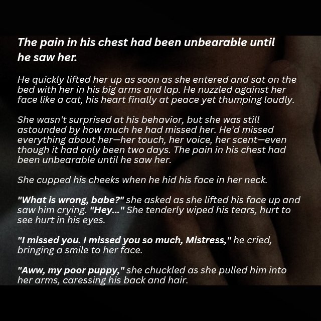 Queenbee__33's tweet photo. The pain in his chest had been unbearable until he saw her.

#DarkFiction #femdom #fiction https://t.co/tTB3Nl4l2W