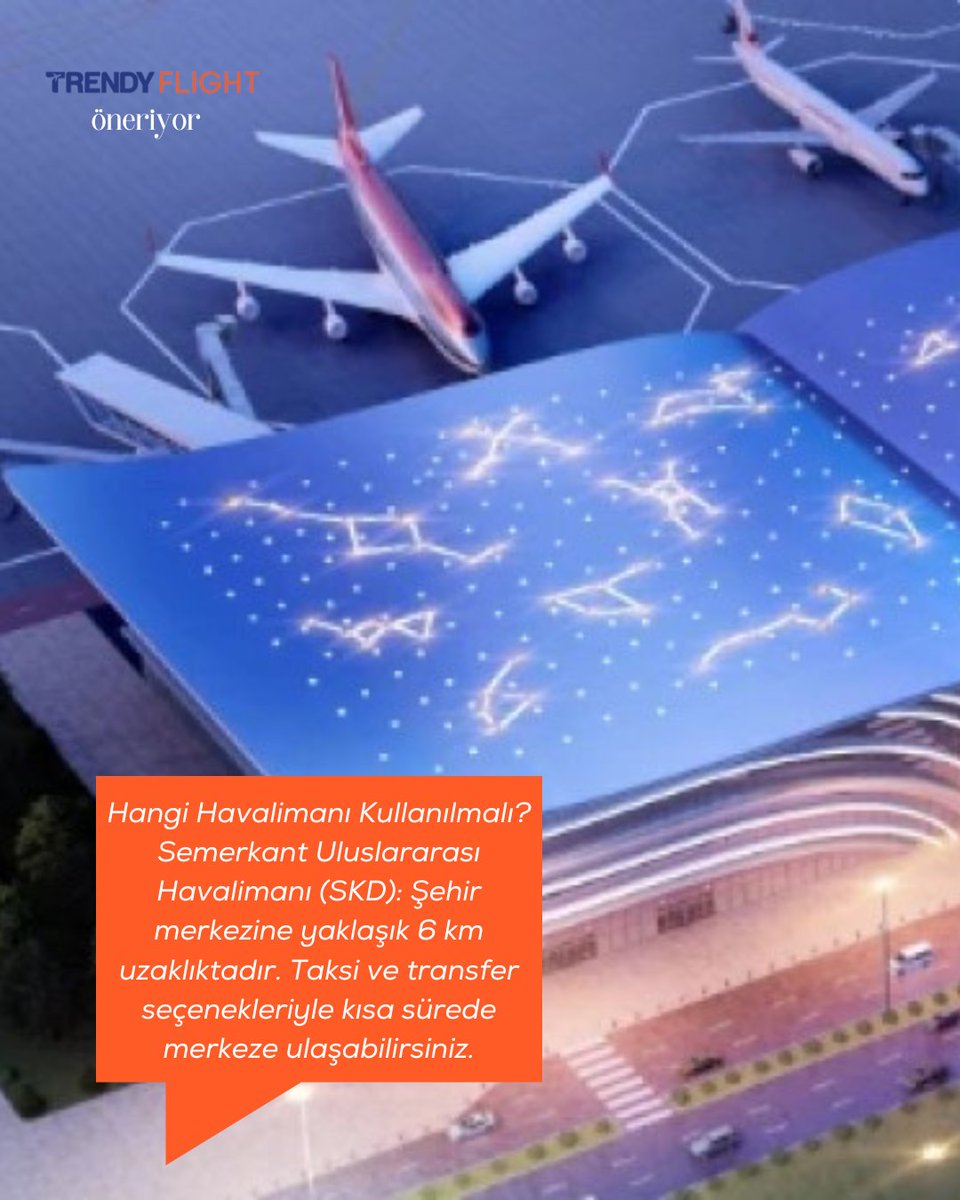 TrendyFlight's tweet photo. 📅 Keşfetmeye Hazır Mısınız?
Semerkant'ın büyüleyici tarihi, göz kamaştıran turkuaz kubbeleri ve İpek Yolu'nun eşsiz atmosferini keşfetmeye hazır olun! 🧳💙 https://t.co/sdyEeAwGBR