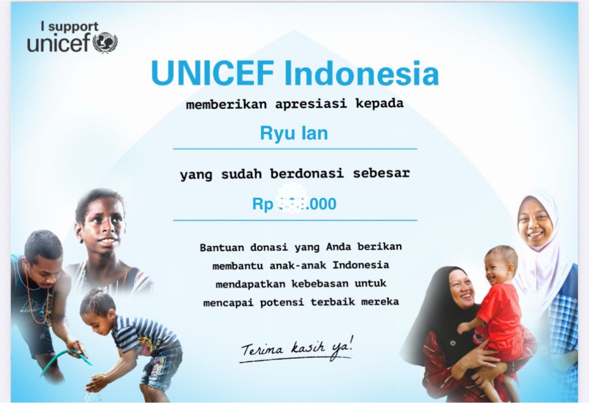 aeginakyum's tweet photo. Happy Ryu Ian Day! 🏒🩵✨

In celebration of Ryu Ian’s special day, and with gratitude to @unintentionalpb, I’ve made a donation to UNICEF Indonesia under the name of RYU IAN, with the hope of making a small contribution to children in Indonesia.

May this little gesture carry a piece of Ian’s care for children forward, bringing even a little happiness and hope to those who need it and may this special day be more than just a celebration of Ian’s birthday, but also a reminder that love can be shared in many ways 🩵

Happy birthday, our dearest Ian. May you always be surrounded by love and happiness, and may your love be reciprocated soon 🥹🩵✨

#해빙곡선 #0805_HAPPY_IANDAY