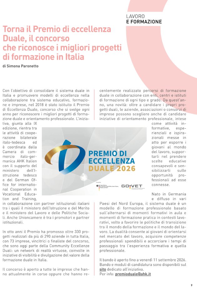 CamCom_gov's tweet photo. "Torna il Premio di #EccellenzaDuale , il concorso che riconosce i migliori progetti di #formazione in Italia" leggi l'articolo a pag. 9 del nuovo numero di #UnioncamereEconomiaImprese, il #magazine del #sistemacamerale https://t.co/5anu2JFhVX https://t.co/CeeCxluJlA