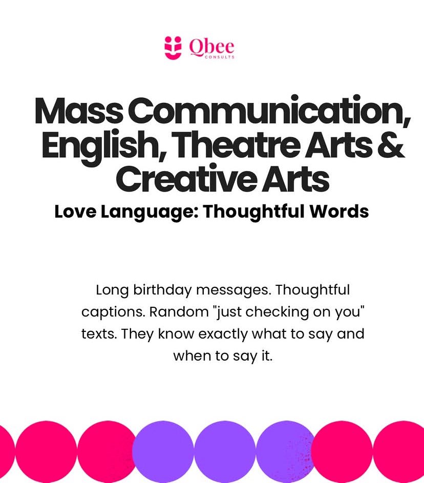 Qbeegroup's tweet photo. Every major has a stereotype, and love languages aren’t excluded 🫣 

Did we get any right? Tell us and tag a friend whose love language fits their major! 👇🏽

#studyingabroad #livingabroad #travelabroad #internationalstudents #collegediaries https://t.co/BlFroWuDqn