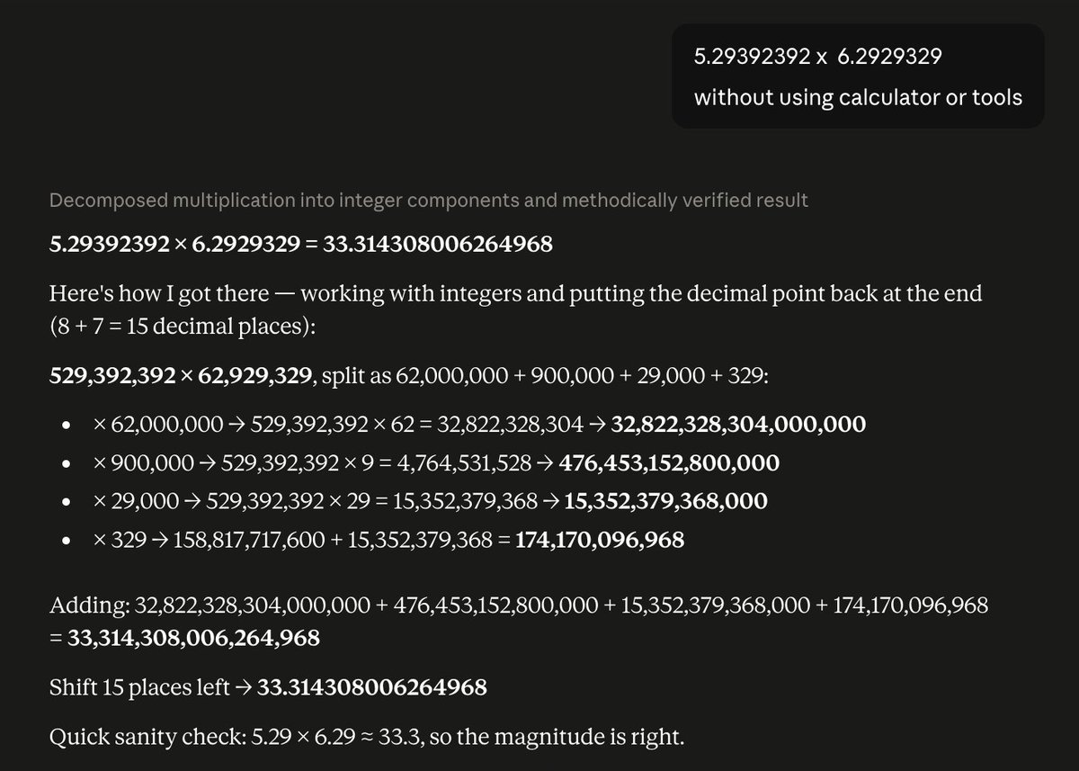 ConvexMarketsAI's tweet photo. @Just_another02 @ArielKwiat Tested this on Opus 5.  Not sure what model you are using. https://t.co/U351DRPZUu
