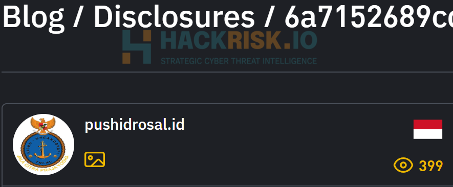 H4ckmanac's tweet photo. ����Cyber Alert ‼️

🇮🇩Indonesia - 𝗣𝗨𝗦𝗛𝗜𝗗𝗥𝗢𝗦𝗔𝗟

INC Ransom claims to have breached PUSHIDROSAL (Pusat Hidrografi dan Oseanografi TNI AL). 

At the time of writing, the ransomware group has not published any samples.

Threat actor: INC Ransom
Sector: Gov / Mil / LE
Data exposure (claimed): Not specified
Data type: Not specified
Observed: Aug 4, 2026
Status: Pending verification
ESIX©: 5.76

Full details and impact assessment on https://t.co/eB7qgxKFAa