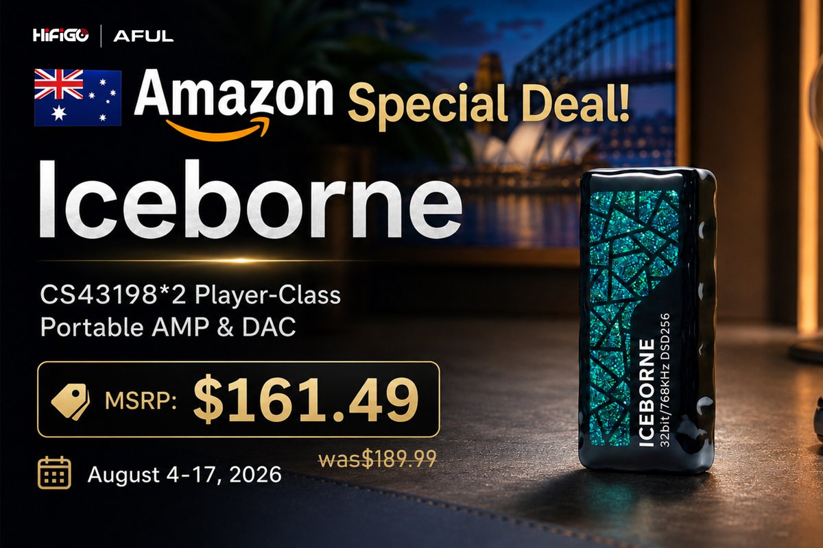 HiFiGoAudio's tweet photo. ✨Small deal, big surprise!
❄️ @AFULJP Iceborne is now available with a special discount on Amazon Australia! 🇦🇺
🛒Don’t wait, it’s time to take!
🔗 https://t.co/46dzESkHdG
#HiFiGo #AFUL #Iceborne #AmazonAustralia #AudioDeals #HiFiDeals #Audiophile #IEMCommunity #HiFiAudio #HiFi