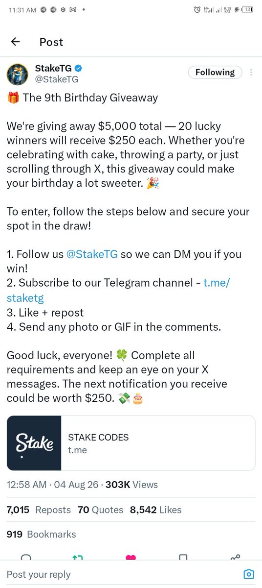 DIVES_TV's tweet photo. @StakeTG Well since my time with bookers I've never any as kind as Stake. Only with my ears have I heard your great generosity I've never experienced. Well I follow you guys on both telegram and X I will see your goodness as I keep betting with https://t.co/xA3ng6PPIr
ID : Nnamdiglory https://t.co/c8qFP7c6MD
