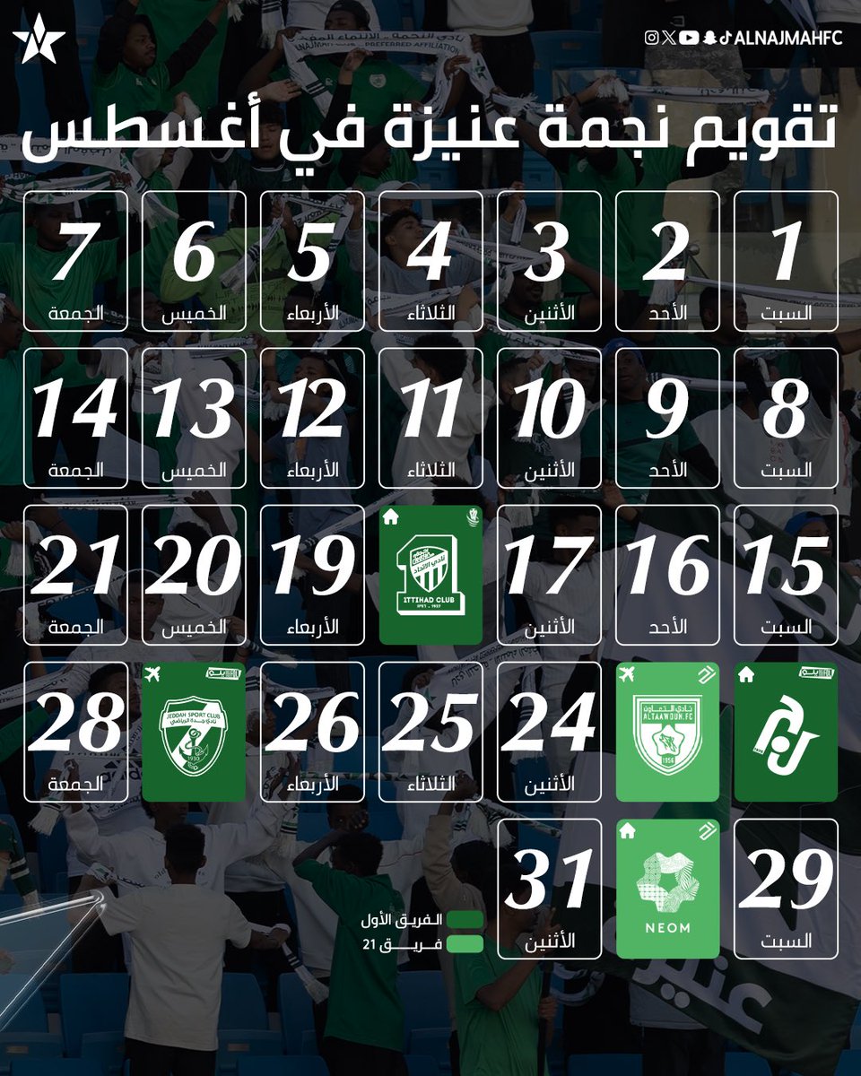 alnajmahfc's tweet photo. نجمتنا في أغسطس💚

#نجمة_عنيزة
#نادي_النجمة_الانتماء_المفضل https://t.co/JVlevtzarT