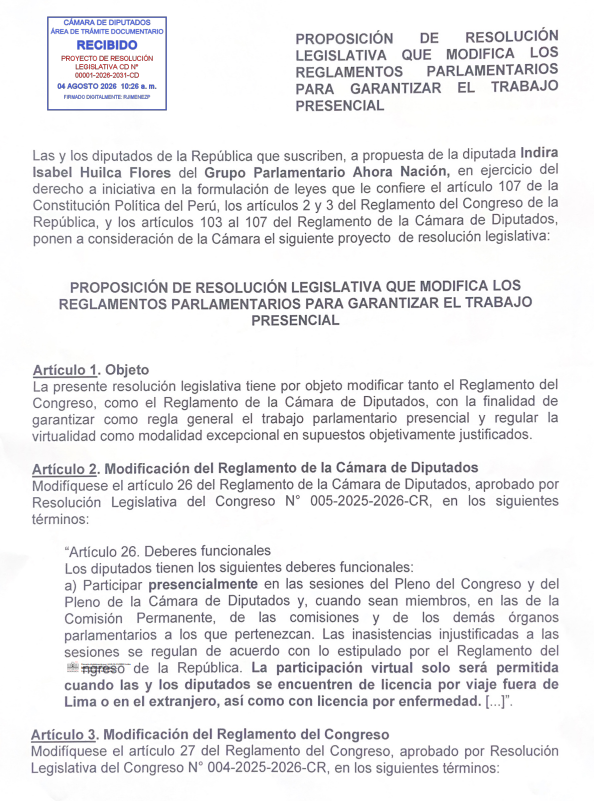 SofiaLopezLl's tweet photo. Indira Huilca (Ahora Nación) presentó un proyecto de ley para establecer la obligatoriedad del trabajo presencial para los diputados en el pleno, en la Comisión Permanente, en comisiones y otros. Solo se permitirá la participar virtual por licencias o viajes. https://t.co/CTEq5mfeVx