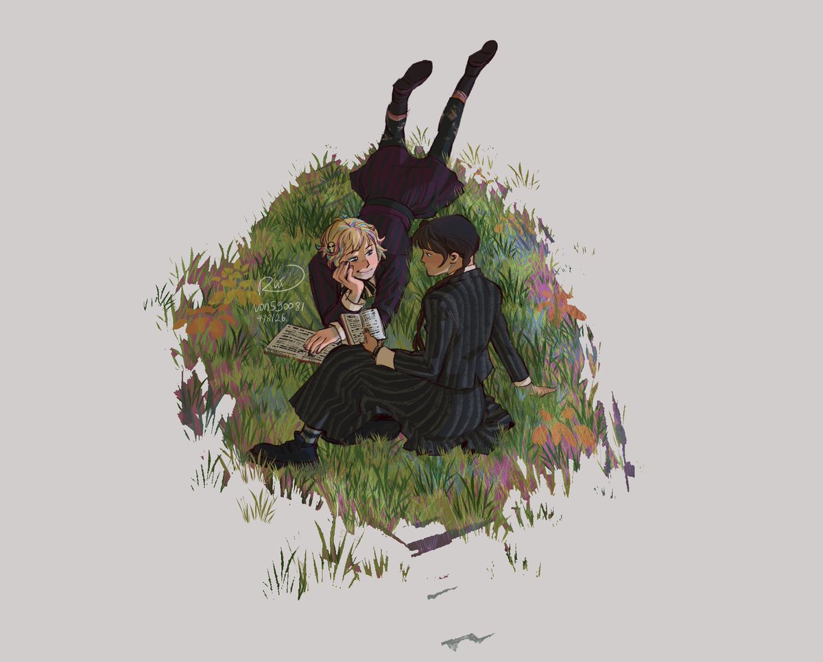 von590081's tweet photo. #wenclair #wednesdayaddams #enidsinclair 
look at these losers 
also should i open some commission slots? (wednesday 2022 exclusive tho) https://t.co/IaWtDIbD2n