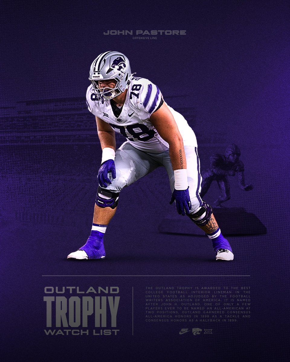 KStateFB's tweet photo. .@johnpastore70 named to Outland Trophy Watch List

🔗 https://t.co/giRi4pyGPS

@outlandtrophy x #EMAW https://t.co/3bw2KDWRf2