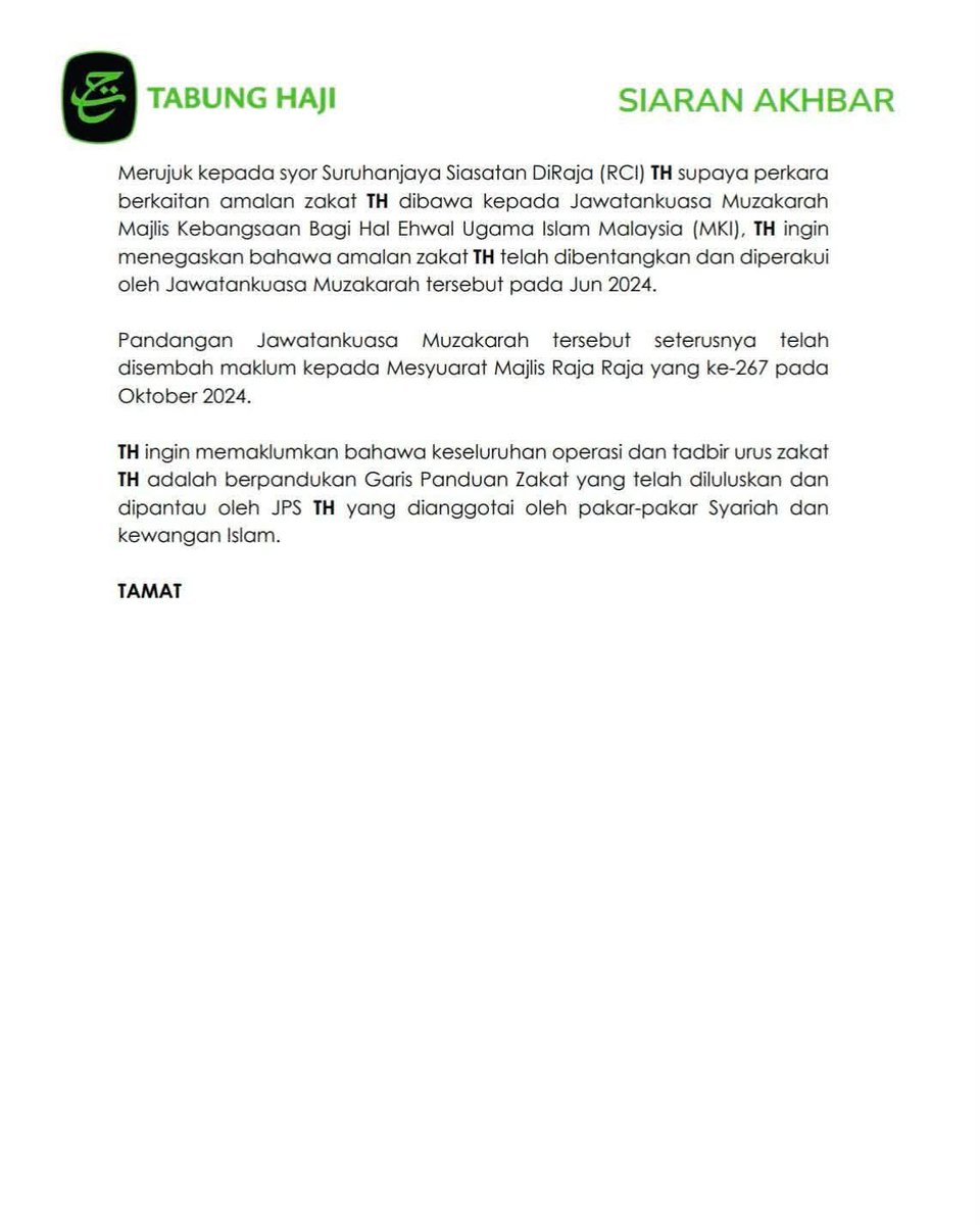 anne915782's tweet photo. BERITA BAIK UNTUK PENDEPOSIT TH ‼️ Zakat anda SAH &amp; TELAH DISEMPURNAKAN JPS &amp; MKI dah perakui. Sila baca👇

Sumber:Tabung Haji

#tabunghaji #zakat #malaysia #beritaterkini #viral 
#fyp https://t.co/rHRe2tYv0V