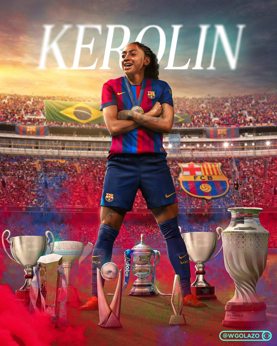 WGolazo's tweet photo. Camp Nou is getting a SHOW 🔥

Brazilian star Kerolin has officially signed with Barça through 2030 ❤️💙 https://t.co/RUIEbU2Bfh