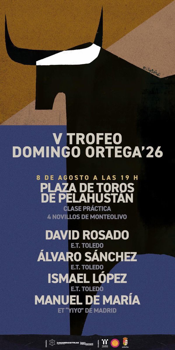 Toledotoros's tweet photo. Clase práctica en Pelahustán (Toledo) el día 8 de agosto, cuatro ejemplares de Monteolivo para David Rosado, Álvaro Sánchez, Ismael López, E.T. Toledo y Manuel de María @EscuelaYiyo. @Eugeniodemora https://t.co/3qjna60edC