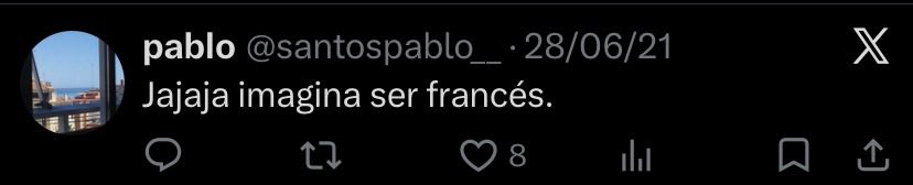 BubblegumBgwwi's tweet photo. Y para todos los que apoyan a Pablo, les dejo los tweets donde se burla de los franceses @santospablo__ https://t.co/rL1absk09a